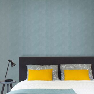 Vliesbehang Basic Stuc - Grijs - Blauw - 10,05m X 52cm