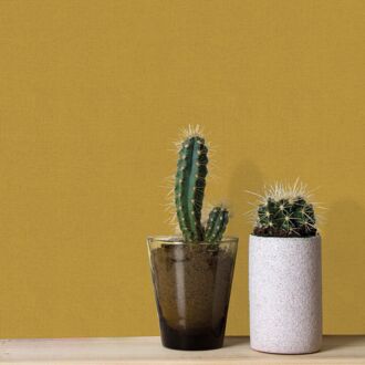 Vliesbehang Basic Textile - Okergeel - 10,05 M X 53 Cm