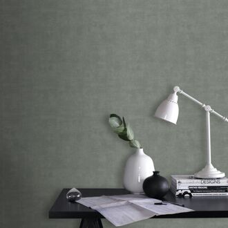 Vliesbehang Concrete Mat - Groengrijs - 10,05m X 53cm