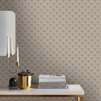 Vliesbehang Ecailles Gatsby - Beige - Roze - 10,05 M X 52 Cm