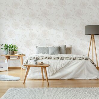 Vliesbehang Field - Lichtgrijs - Patroon- 10,05m X 52cm