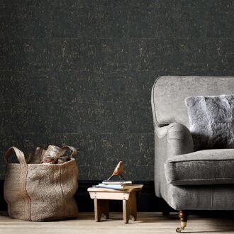 Vliesbehang Kurk Luxe - Zwart - 10,05 M X 52 Cm