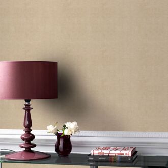Vliesbehang Linnen Glans - Taupe - 10,05 M X 53 Cm