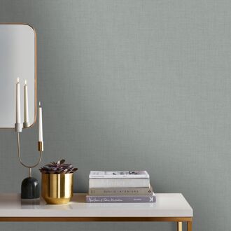 Vliesbehang Mat Textiel - Lichtgroen - 10,05m X 52cm