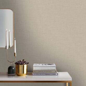 Vliesbehang Mat Textiel - Warm Zand - 10,05m X 52cm