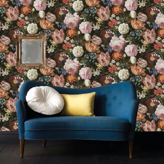 Vliesbehang Oude Meesters Bloemen - Meerkleurig - 10,05m X 53cm