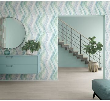 Vliesbehang Smart Art Gallery 32414 - Blauw - Groen - 10,05 M X 53 Cm