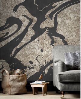 Vliesbehang Vanilla Lime 14299 - Antraciet - Beige - 2,70m X 450cm