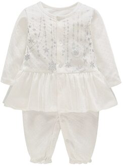 Vlinder Baby Meisje Rompertjes baby meisje kleding Kant Ster Print Button Kleding Baby Jumpsuit Katoen Knus Lange Mouwen Pyjama 12m