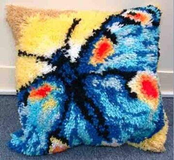 Vlinder Bloemen kussen kruissteek klink haak tapijt tapijt borduren kussens doen het zelf Foamiran voor ambachten home decor Licht Groen