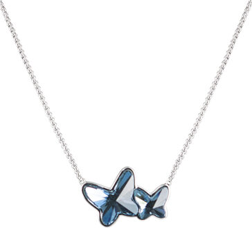 Vlinder Choker met Swarovski Kristallen EF-2HXV-S93T voor dames Zilver