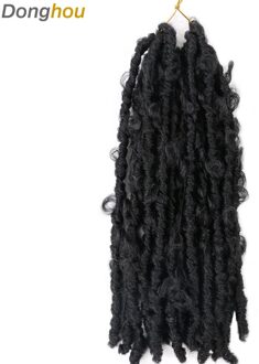 Vlinder Faux Locs Haak Hair Ombre Vlinder Locs Haar Godin Faux Locs Gehaakte Haar Gehaakte Vlinder Locs Voor Blcak Vrouwen 1B kleur / 6stk 120Strands