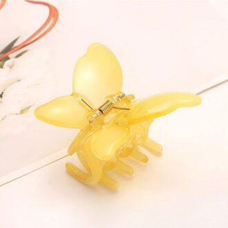 Vlinder Haar Klauwen Jelly Kleur Hars Haarspeld Diy Styling Tools Super Fee Haar Clip Klauw Haaraccessoires Geometrische Haarspeldjes geel