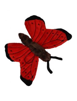 Vlinder knuffel rood 21 cm