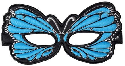Vlinder oogmasker - blauw - voor kinderen - vlindermasker - verkleedaccessoires