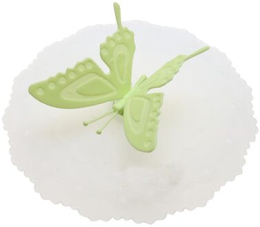 Vlinder Silicone Lekvrij Mok Zuig Deksel Cap Luchtdichte Afdichting Cup Cover Anti-stof Zuig Seal Cap Vlinder groen