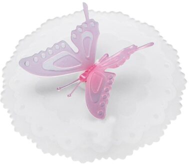 Vlinder Silicone Lekvrij Mok Zuig Deksel Cap Luchtdichte Afdichting Cup Cover Anti-stof Zuig Seal Cap Vlinder roze