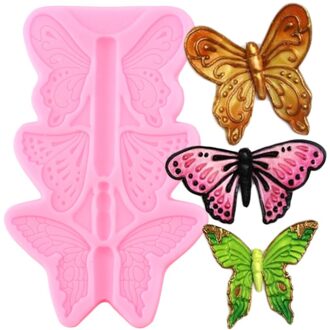 Vlinder Siliconen Mal Kant Cake Grens Cupcake Topper Fondant Cake Decorating Gereedschap Diy Snoep Klei Chocolade Gumpaste Mallen CD325