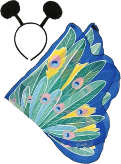 Vlinder verkleed set - vleugels en diadeem - blauw - kinderen - carnaval verkleed accessoires