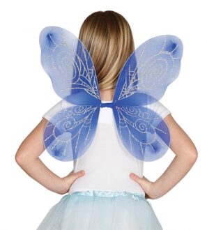 Vlinder verkleed vleugels - blauw - 44 x 37 cm
