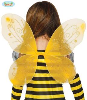 Vlinder verkleed vleugels - geel - 44 x 37 cm - kinderen - vlindervleugels