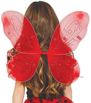 Vlinder verkleed vleugels - rood - 44 x 37 cm - kinderen - vlindervleugels