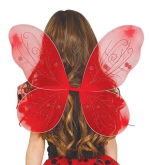 Vlinder verkleed vleugels - rood - 44 x 37 cm - kinderen - vlindervleugels
