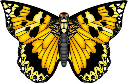 Vlinder vlieger geel 71 cm breed/wijd
