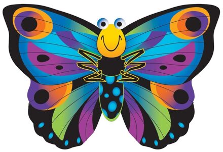 Vlinder vlieger gekleurd 76 x 112 cm Multi