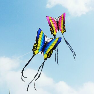 Vlinder Vlieger Met Handvat Lijn Kinderen Vliegeren Speelgoed Eenvoudige Bediening Ripstop Nylon Vogels Eagle Kite blauw 100 m kite lijn