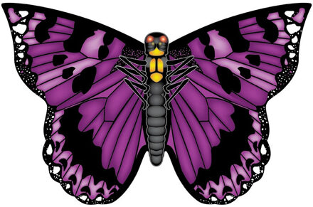 Vlinder vlieger paars 71 cm breed/wijd
