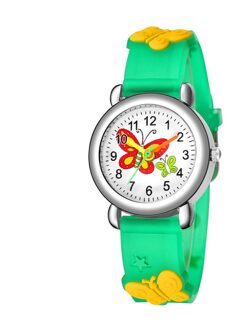 Vlinder Wijzerplaat Jongens En Meisjes Leuke Cartoon Silicagel Band Quartz Horloge Kind Mooie Xmas Dress Clock Relogio Kinderen horloges Brons