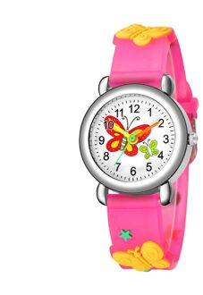 Vlinder Wijzerplaat Jongens En Meisjes Leuke Cartoon Silicagel Band Quartz Horloge Kind Mooie Xmas Dress Clock Relogio Kinderen horloges kleur