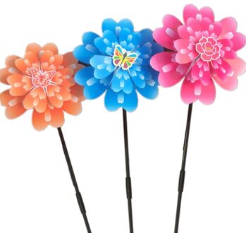 Vlinder Windmolen Pioen Bloem Kleurrijke Wind Spinner Home Garden Decor