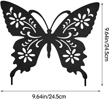 Vlinder Yard Art Metal Hen Acryl Hollow Out Ornamenten Tuin Gazon Standbeelden Decor Achtertuin Decoraties