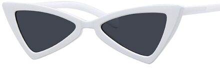 Vlinder Zwarte Cat Eye Zonnebril Vrouwen Blauw Zonnebril Voor Vrouwelijke Trendy Getinte Kleur Schaduw UV400 wit grijs