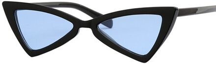 Vlinder Zwarte Cat Eye Zonnebril Vrouwen Blauw Zonnebril Voor Vrouwelijke Trendy Getinte Kleur Schaduw UV400 zwart blauw