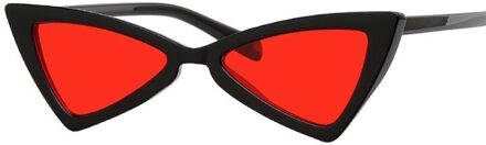 Vlinder Zwarte Cat Eye Zonnebril Vrouwen Blauw Zonnebril Voor Vrouwelijke Trendy Getinte Kleur Schaduw UV400 zwart rood