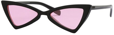 Vlinder Zwarte Cat Eye Zonnebril Vrouwen Blauw Zonnebril Voor Vrouwelijke Trendy Getinte Kleur Schaduw UV400 zwart roze