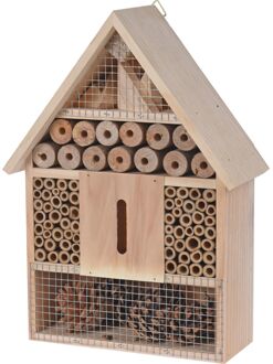 Vlinderhuis/bijenhuis/wespenhotel voor insecten 30 cm - Insectenhotel Beige