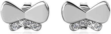 Vlinderstrik oorbellen - Zilver en kristal