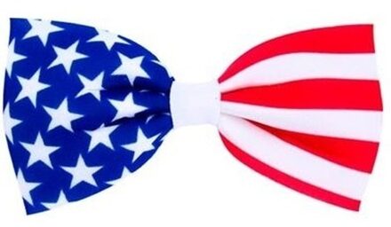 Vlinderstrikje Amerikaanse vlag - 16,5 cm - verkleed strikje USA - Landen vlag