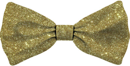 Vlinderstrikje voor grote honden - goud - glitters - 16 x 8 cm