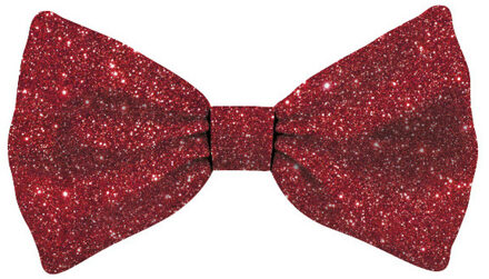 Vlinderstrikje voor kleine hondjes - rood - glitters - 10 x 5 cm