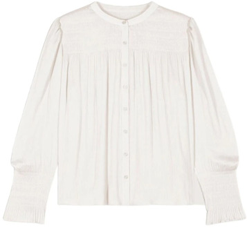 Vloeibare blouse met gerimpelde schouders Ba&Sh , White , Dames - L,M