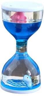 Vloeibare Motion Waskolf Timer Bureau Zintuiglijke Speelgoed Dier Drijvende Olie Zandloper Voor F 97BD Blauw