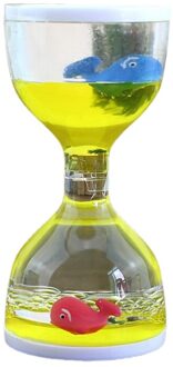 Vloeibare Motion Waskolf Timer Bureau Zintuiglijke Speelgoed Dier Drijvende Olie Zandloper Voor F 97BD geel