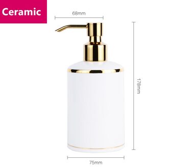 Vloeibare Zeep Dispensers Keramische Emulsie Doseren Fles Goud Druk Draagbare Hand Douchegel Shampoo Fles 300ML stijl 1
