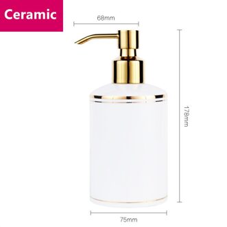 Vloeibare Zeep Dispensers Keramische Emulsie Doseren Fles Goud Druk Draagbare Hand Douchegel Shampoo Fles 300ML stijl 2