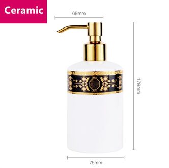 Vloeibare Zeep Dispensers Keramische Emulsie Doseren Fles Goud Druk Draagbare Hand Douchegel Shampoo Fles 300ML stijl 6